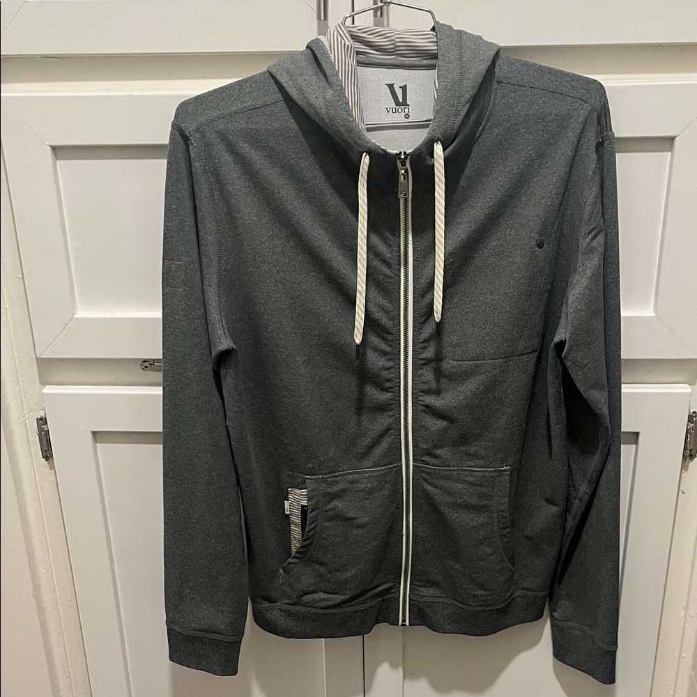 Vuori Men's Charcoal Zip-Up Sweater